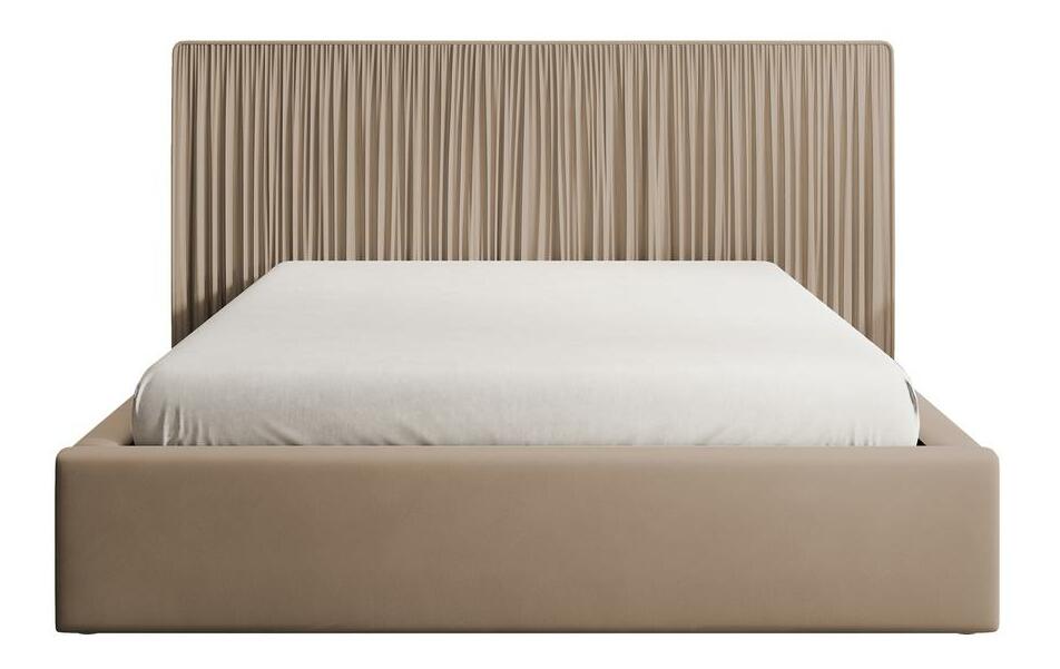 Franciaágy 180 cm Thala 180 (ágyráccsal) (tárolóhellyel) (taupe zöld + fekete)