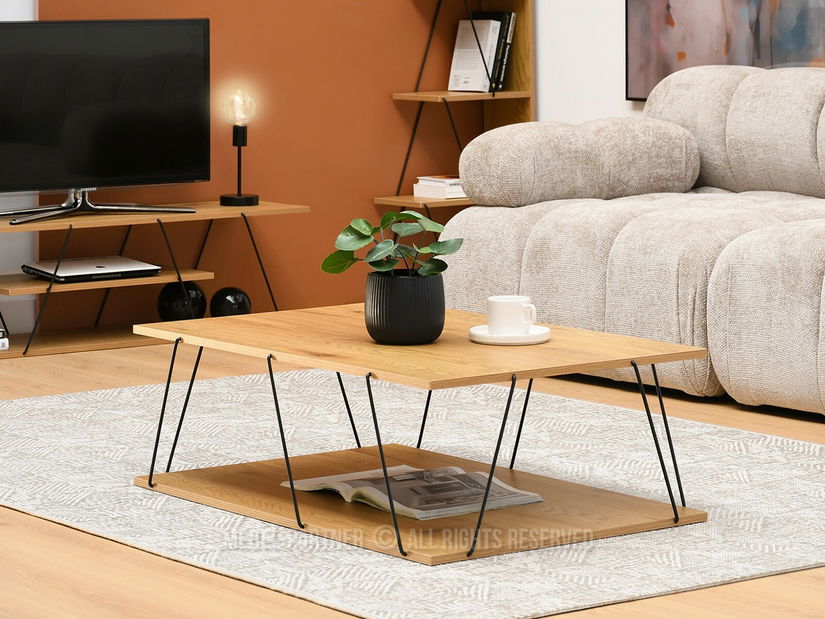 Măsuță de cafea Haika (stejar + negru)