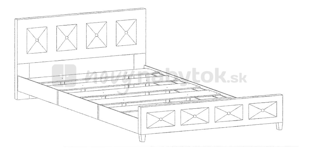 Bračni krevet 160 cm Orona (S podnicom) 