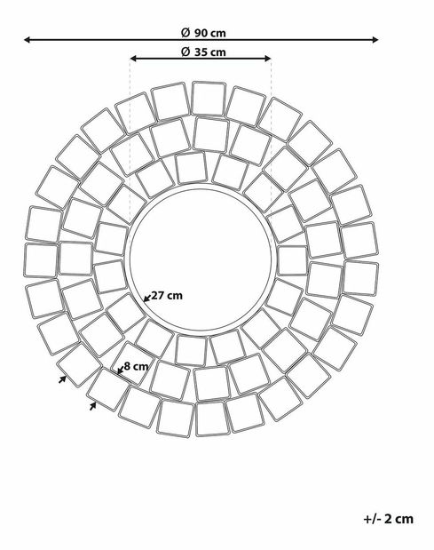 Oglindă de perete Labza (auriu)