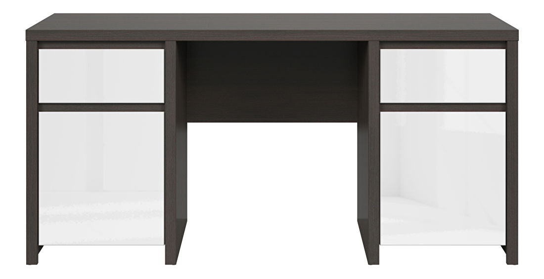 PC stolík BRW Kaspian BIU2D2S/160 (wenge + lesk biely)