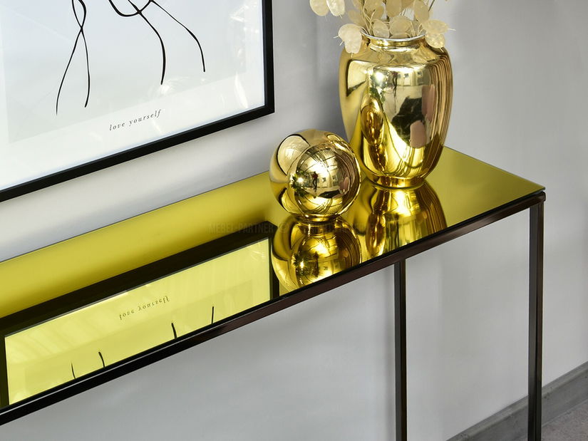 Konzolni stolić Bella Kons (zlatna + crna)