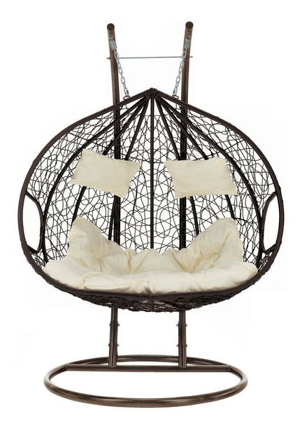 Fotoliu suspendat Dalvoa 2 (cupru + maro + crem) 