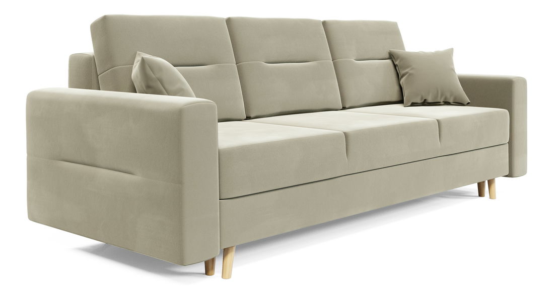 Canapea extensibilă Bergenia (deschis gri + Perne gri deschis)