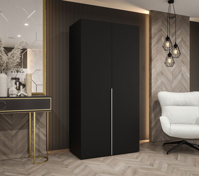 Dulap de haine 100 cm Alice 1 (Negru + Cașmir)