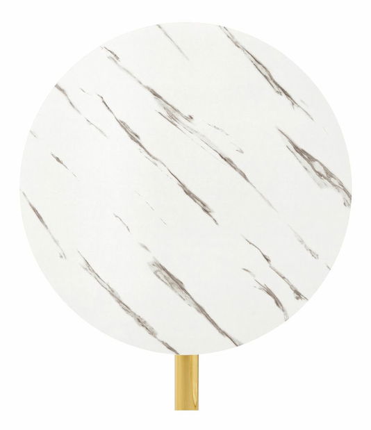 Blagovaonski stol 80 LAMANT (svijetli mramor + gold krom + zlatna) (za 2 osobe)