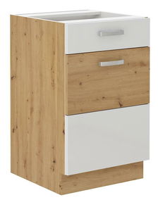Dolná kuchynská skrinka Arryn 50 D 1F 1S BB (korpus: dub artisan / front: lesk biely)