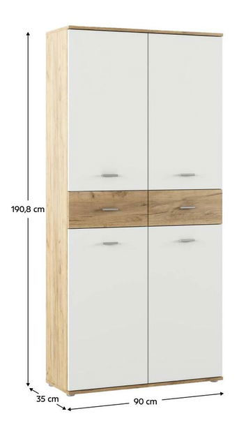 Cipőtároló (cipősszekrény) Variacion (artisan tölgy + fehér) 