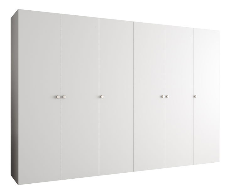 Dulap de haine 300 cm Parna 1 (alb + Argintiu)