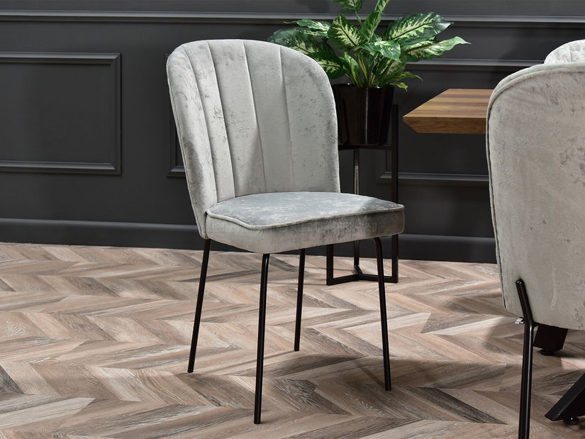 Jedálenská stolička Obrar (sivá + čierna)