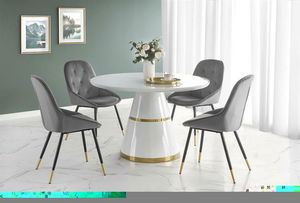 Blagovaonski stol Varam (bijela + zlatna) (za 4 osobe)