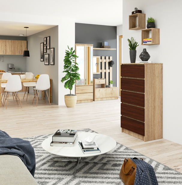 Comodă Kalista V (stejar sonoma + wenge)