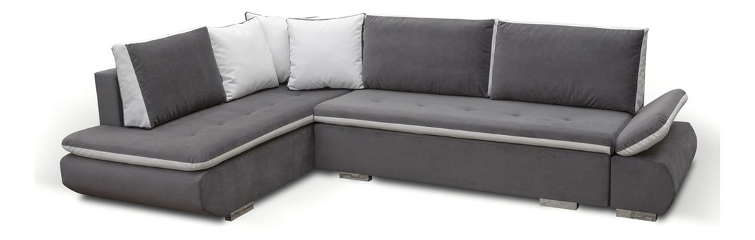 Rohová sedačka Artamo (sivá + biela) (L)
