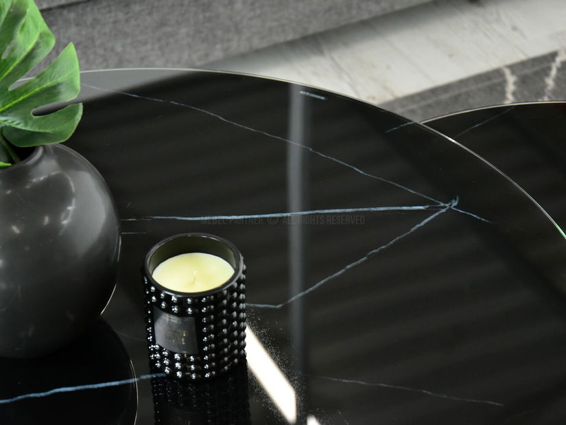 Konferenčný stolík Grande (čierny mramor + čierna)