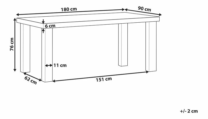 Masă de grădină TONUTO (beton) (gri) (pentru 6 persoane)