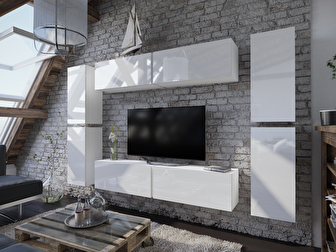 Mobilier living Melville (alb + alb lucios)