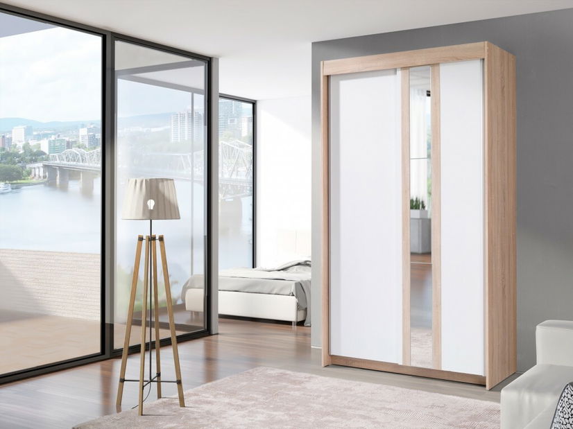 Ormar za garderobu Belford (bijela + hrast sonoma) 