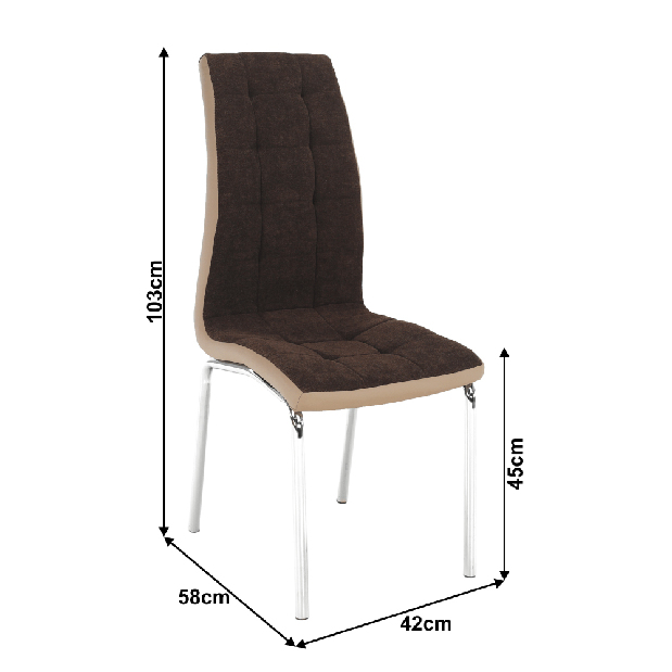 Étkezőszék Glenboig (barna + bézs + króm)