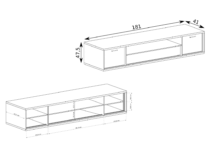 TV stolík/skrinka Milley 13 (s LED osvetlením) (hikora)