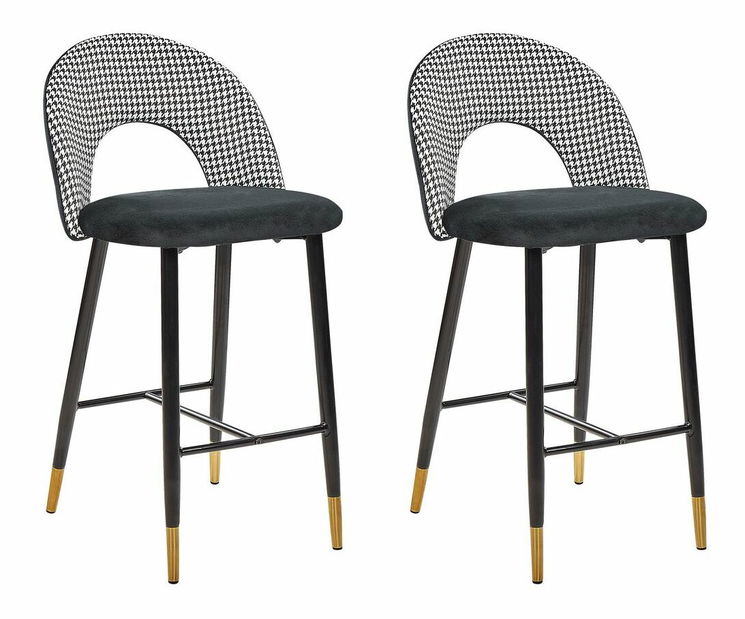 Set barskih stolica (2 kom.) Fabian (crna + bijela)