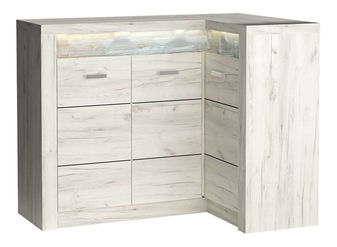 Szekrény Indie 15 (LED világítással) (fehér craft) 