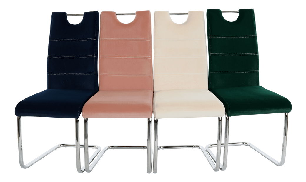 Jedálenská stolička Canary NEW (smaragdová + svetlé šitie)