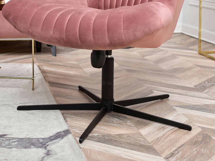 Fotelja za opuštanje Elesenta (ružičasta + crna)