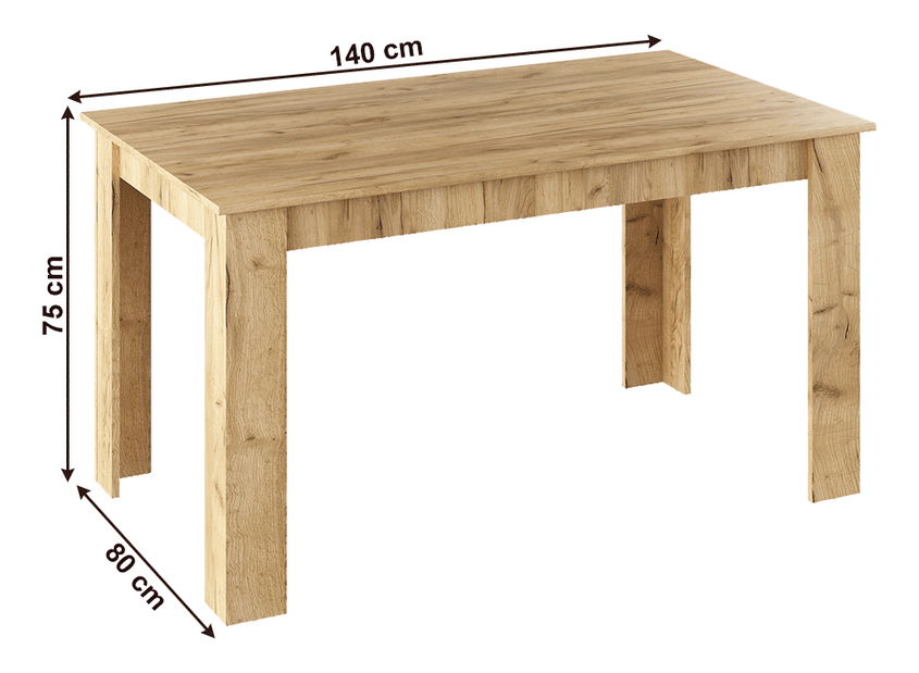 Masă de sufragerie Groot (pentru 6 persoane) (stejar artisan)