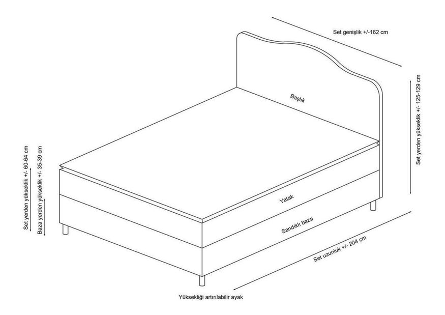 Boxspring posteľ 140 cm Vassilium (antracit)