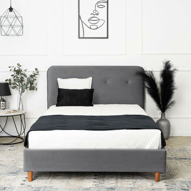 Jednostruki krevet 120 cm Dictador (tamnosiva) (s podnicom)