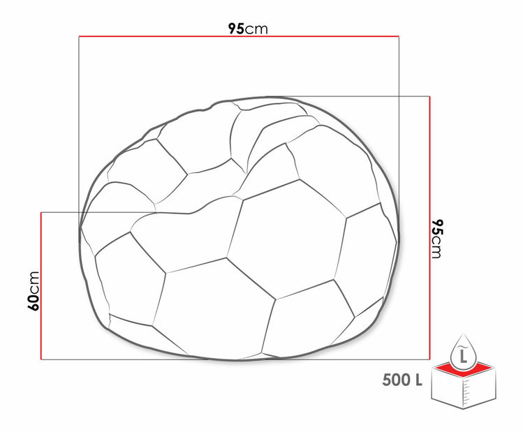 Babzsák Hannela 500L (fekete öko-bőr + fehér öko-bőr) *kiárusítás