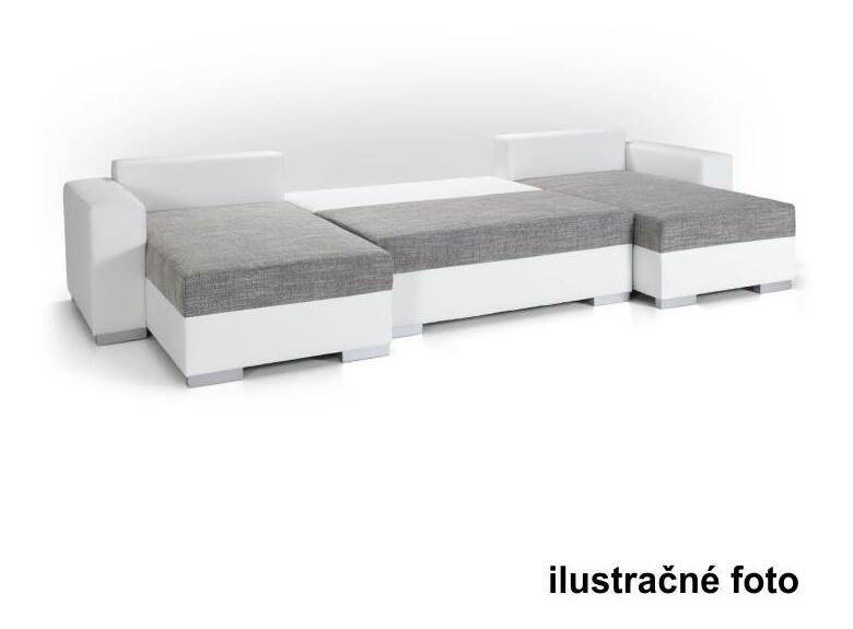 Rohová sedačka U Estevot (biela + sivá) (P)