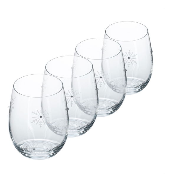 Set de 4 pahare pentru o băutură cu cristale 530ml Snouflek 