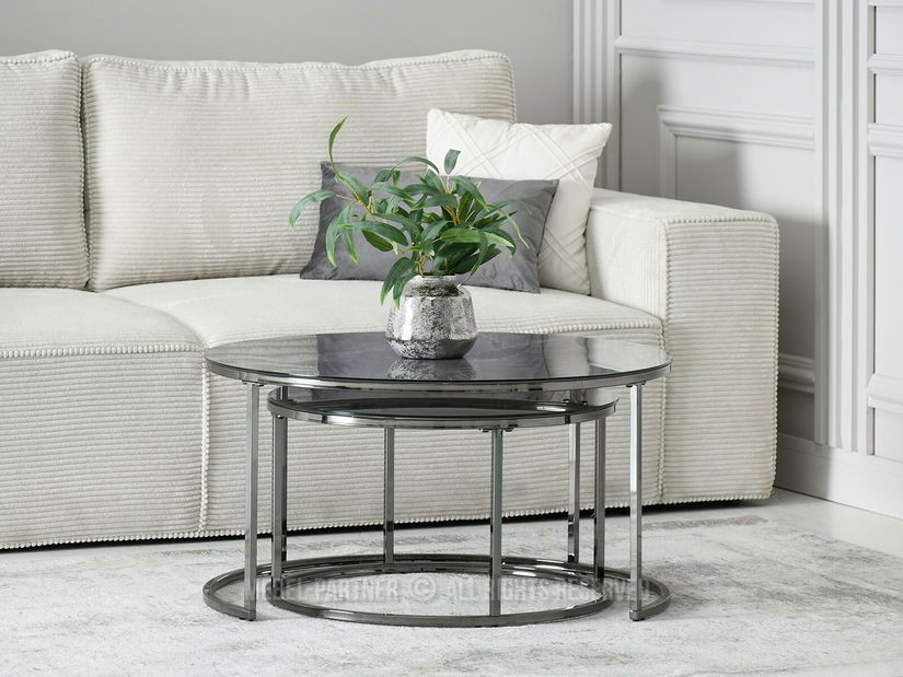 Konferenčný stolík Grande (mramorovo sivá + čierna)