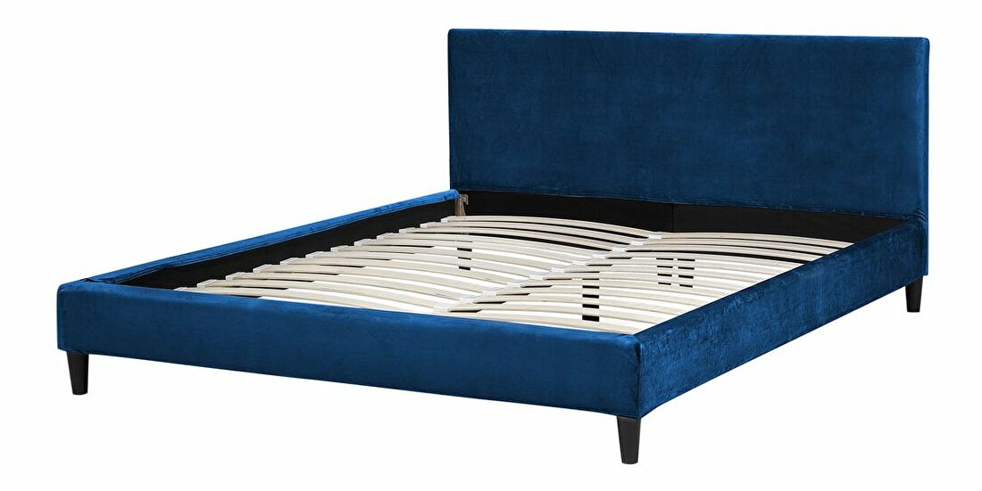 Manželská posteľ 160 cm FUTTI (s roštom) (modrá)