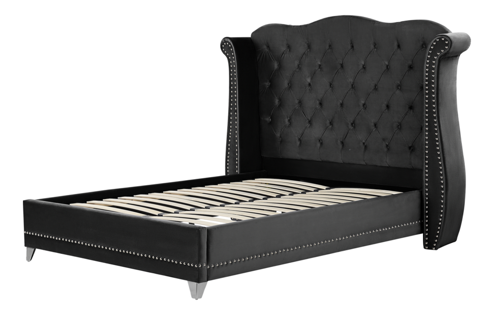 Franciaágy 160 cm ATREY (poliészter) (fekete)