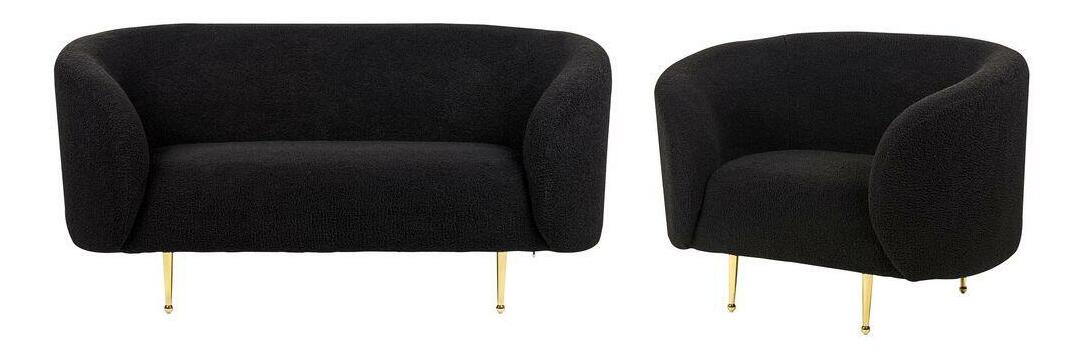 Set canapea fotoliu 2+1 Leon (negru)