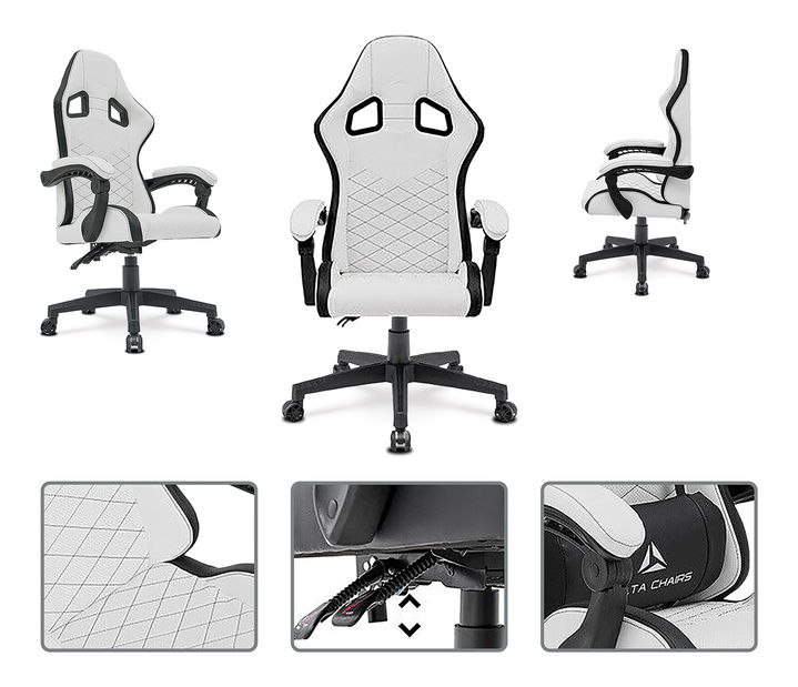 Kancelárske/herné kreslo Limur-L615-WT (biela + čierna)