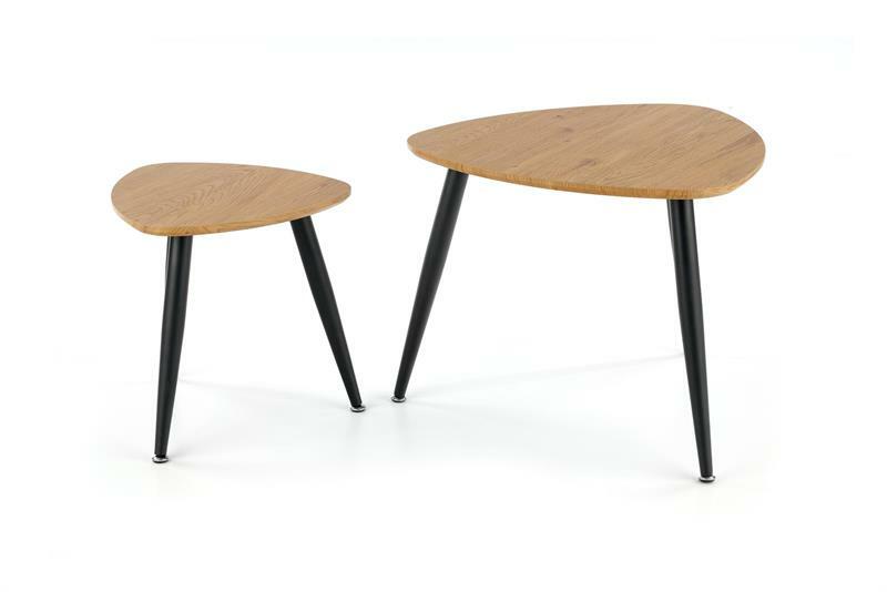 Dohányzóasztal szett Halmar Messi (arany tölgy + fekete)