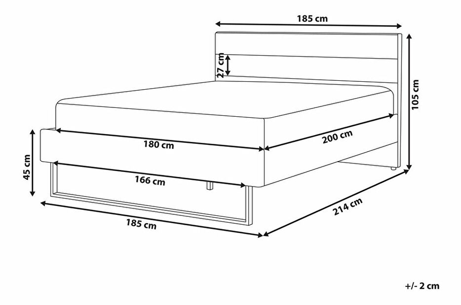 Manželská posteľ 180 cm BELAE (s roštom) (zelená)