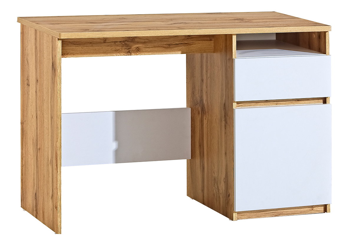 PC asztal typ AR7 Alishia (fehér matt + wotan tölgy)