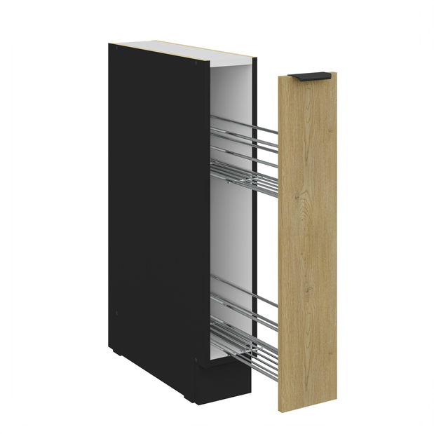 Alsó konyhaszekrény Carminia 15 D CARGO BB (cremona tölgy + fekete)