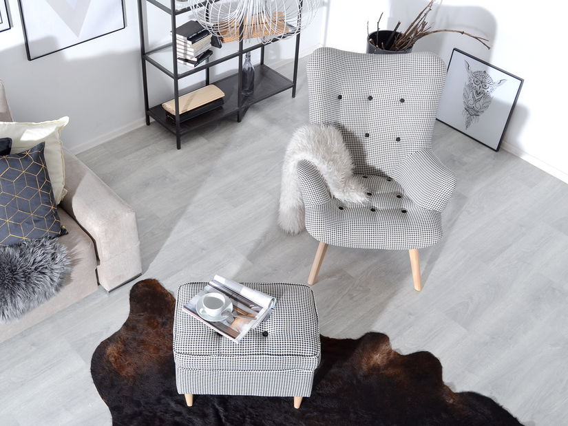 Taburetka Muriera (čiernobiela + buk)