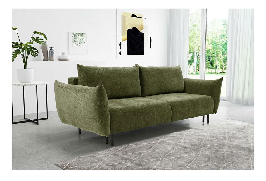 Canapea trei locuri Cinderella (verde + negru)