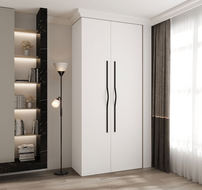 Dulap de haine 110 cm Carmela 50-2 (alb + Negru)