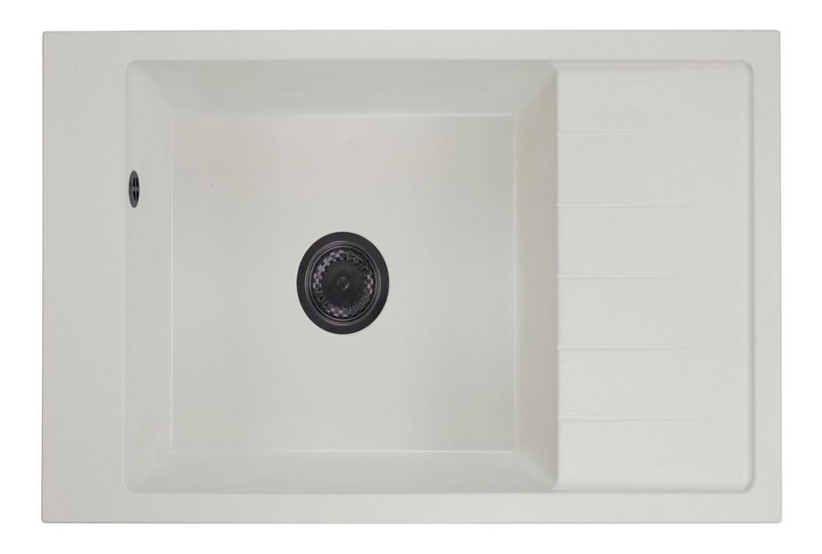 Kuhinjski sudoper Lurano (bijela) (s 1 otvorom za bateriju) (D)