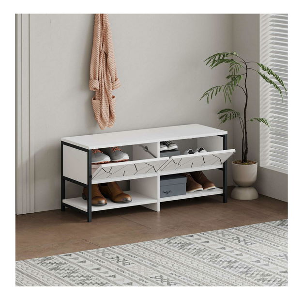 Skrinka na topánky Ingola (biela) 