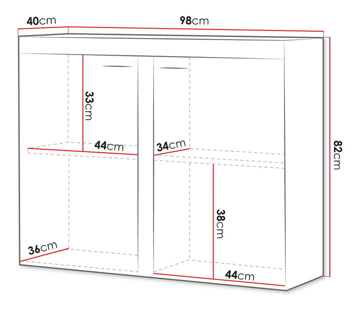Comodă Rokara 2F 3 (stejar lefkas + grafit)