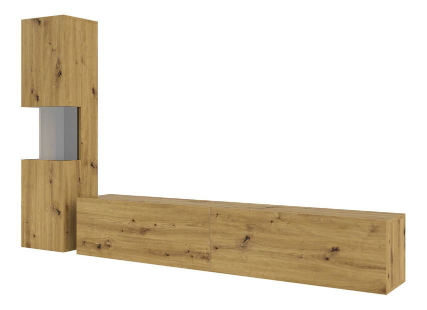 Obývacia stena Avernic Typ 09 (čierna + dub artisan)