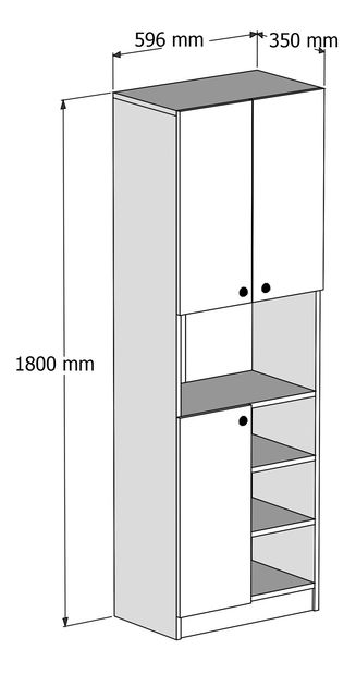 Raft de bucătărie Ora (alb)